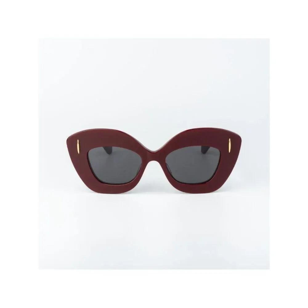 Loewe Women Sunglasses Red Mirror Cat Eye LW40127I ANAGRAM 66A NEW AUTHENTIC